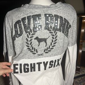 PINK Victoria's Secret Gray and Black Sweatshirt